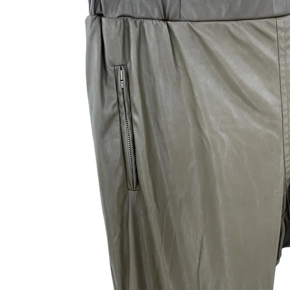 Ottod'Ame Military Green Faux Leather Jogger Pants‎ Size 46  / US 10 - Picture 4 of 15